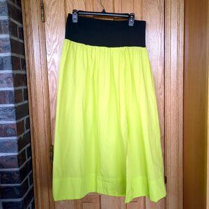 Free People Black and Neon Yellow Maxi Skirt